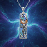 Sterling Silver Abalone Shell Bar Cardinal Bee Butterfly Hummingbird Dragonfly Phoenix Pendant Necklace for Women