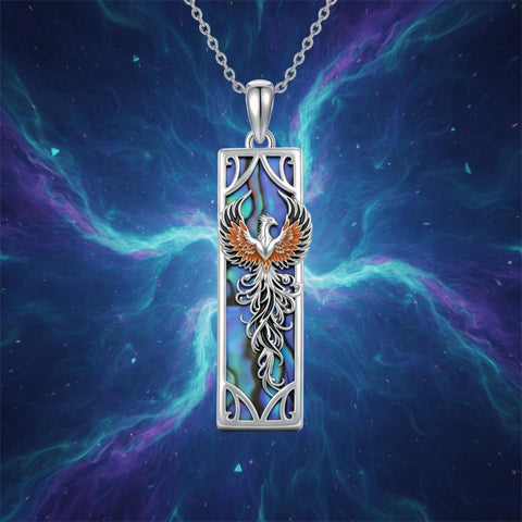 Sterling Silver Abalone Shell Bar Cardinal Bee Butterfly Hummingbird Dragonfly Phoenix Pendant Necklace for Women