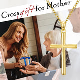 14K Gold Plated Cross Pendant Necklace Faith Jewelry Gift for Women