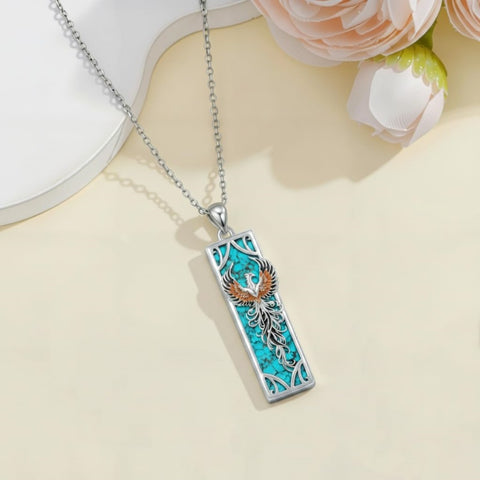 Sterling Silver Abalone Shell Bar Cardinal Bee Butterfly Hummingbird Dragonfly Phoenix Pendant Necklace for Women