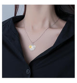 Sunflower Urn Necklace for Ashes for Women, Sterling Silver Cremation Keepsakes for Ashes Heart Urn Necklace to Keep Someone Near to You