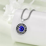 Sterling Silver Custom Birthstone Photo Engraved Class High School College Graduation  Necklace