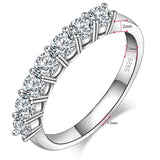 Half Eternity Ring for Women, S925 Moissanite Stackable Engagement Ring, Promise Wedding Bands Sterling Silver Ring