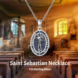 Sterling Silver Saint Christopher St Michael Saint Sebastian Amulet Pendant Necklace