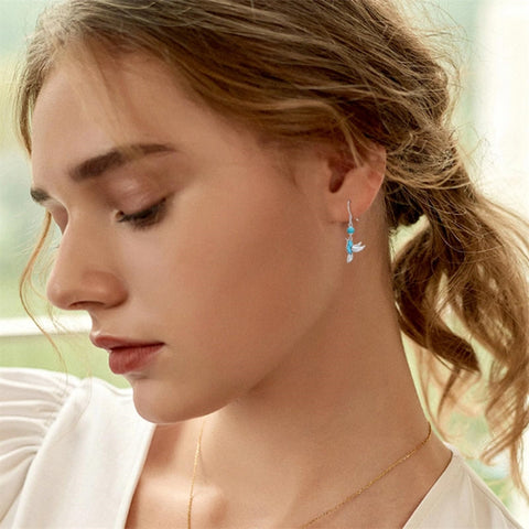 Sterling Silver Turquoise Owl Dragonfly Butterfly Hummingbird Dangle Earrings