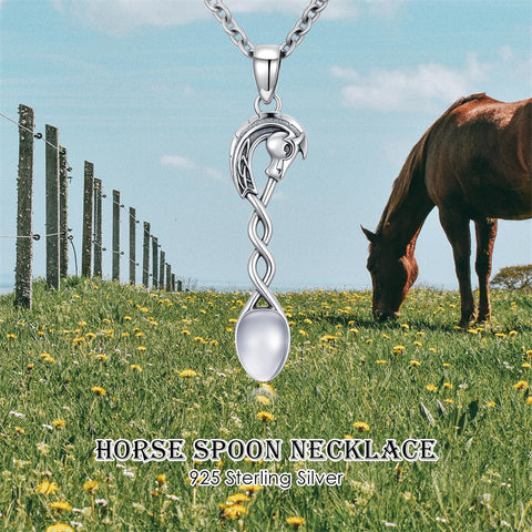 Sterling Silver Horse Turtle Dragon Masks Spoon Pendant Necklace