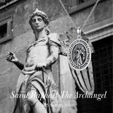 Sterling Silver St Anthony Francis Joseph Peregrine Raphael Sebastian Medal  Protection Pendant Necklace