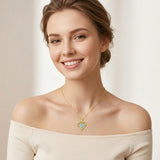 14K Gold  Plated 12 Months Birthstone Forever Love Heart Necklace Birthday Anniversary Wedding Gift