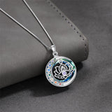 Sterling Silver Crystal Triple Moon Goddess Hamsa Hand Lotus Tree of Life Flower of Life Chakra Pendant Necklace