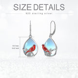 Sterling Silver Tiger Red Panda Elephant  Red Cardinal Dangle Earrings