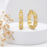 14K Gold Plated Hoop Earrings Jewelry Gift for Birthday Anniversary Mother's Day