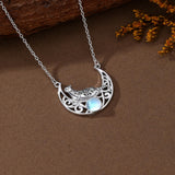 Sterling Silver Moonstone Celtic Knot Raccoon Otter Pig Dolphin Cow Pendant Necklace Birthday Mother's Day Gift