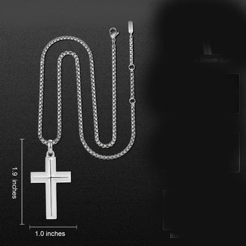 14K Gold Plated Cross Necklace for Men with Adjustable Chain Jewelry Gift for Him