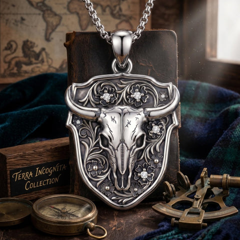 Sterling Silver  Bluebonnets Cow Skull Cowboy Hat Boot Cactus Cowgirl Texas Necklace Texas Necklace