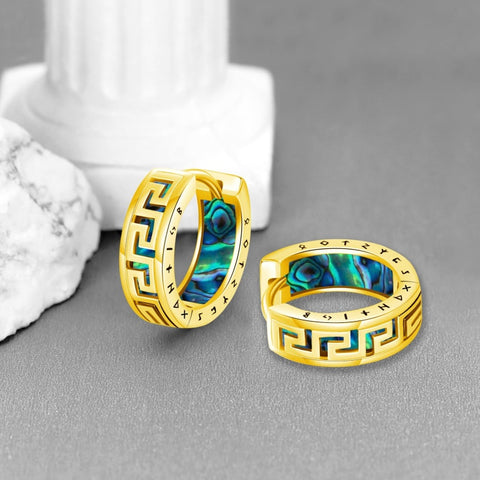 14K Gold Plated  Viking Hoop Earrings