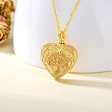 10K Gold Personalized Tree of Life Heart Urn Necklace for Ashes