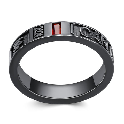 Personalied 2024 Mens Class Ring 925 Sterling Sliver Graduation Ring High School Rings for Men Birthstone College Ring