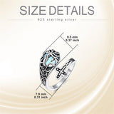 Sterling Silver Vintage Moonstone Turquoise Moss Agate Opal Tree of Life Spoon Rings