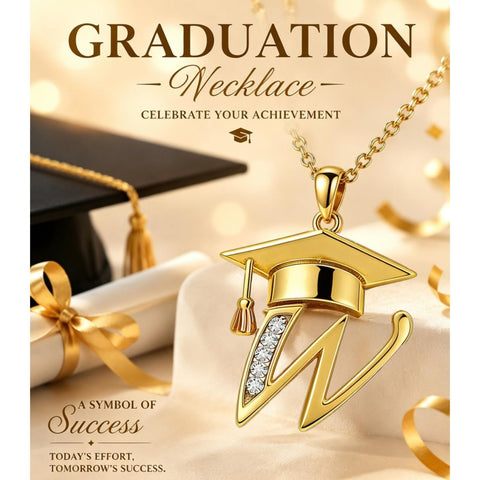 Initial  Graduation 14K Gold Plated Inspiring Grad Pendant Necklace Graduations Jewelry Gifts