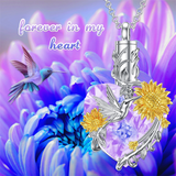 Urn Necklace for Ashes 925 Sterling Silver Hummingbird/Butterfly Cremation Jewelry Memorial Keepsake Pendant for Women