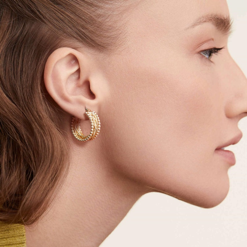 14K Gold Plated Twisted Chunky Hoop  Earrings for Women