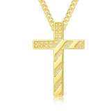 14K Gold Plated Cross Pendant Necklace for Men
