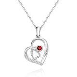 10K 14K 18K Gold Birthstone Stethoscope Pendant Necklace