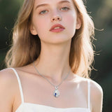 Sterling Silver Teardrop Gemstone Rose Butterfly Infinity Heart Necklace for Women