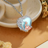 Sterling Silver Moonstone Tree of Life Art Book Pendant Necklace for Book Lover