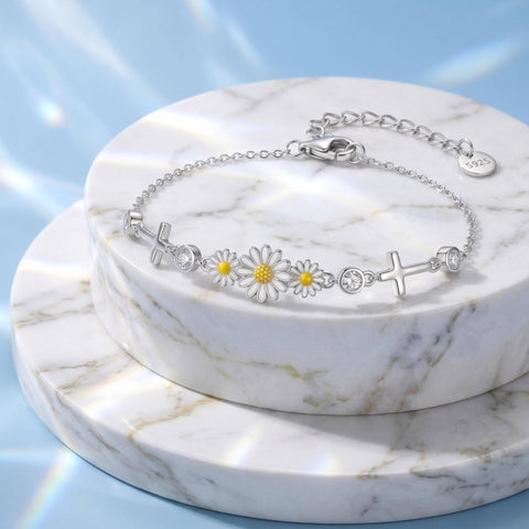 Sterling Silver Dragonfly Butterfly Cardinal Hummingbird Jesus Fish Lotus Daisy Sunflower Rose Faith Cross Bracelet