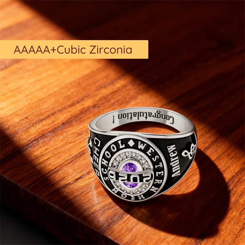 Sterling Silver Personalized 2026 High School College University Graduation Ring