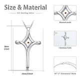 Mustard Seed Cross Necklace 925 Sterling Silver Pendant Necklace Religious Necklace Christian Jewelry Gift for Women