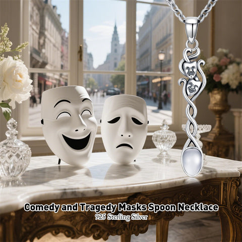Sterling Silver Horse Turtle Dragon Masks Spoon Pendant Necklace
