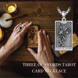 Sterling Silve Sun Moon Star Strength Lovers Death Devil Fool Tarot Card Pendant Necklace