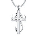 Sterling Silver Deer Antler Fish Hook & Cross Urn Necklace for Ashes
