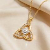 14K Gold Plated Celtic Knot Pendant Necklace Irish Jewelry Gift for Her