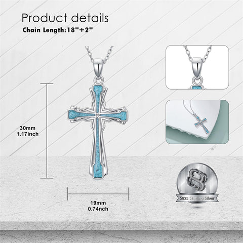 Sterling Silver Turquoise Cross Bear Claw Cowboy Boot Pendant Necklace