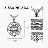 Sterling Silver Oxidation12 Zodiac Pendant Necklace