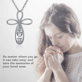925 SterlingSilver Cremation  Infinity Cross Urn Necklace Urn Necklace Memorial Keepsake Memory Pendant Jewelry Gifts