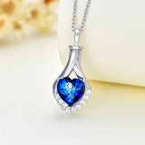 Sterling Silver Teardrop Urn Necklace Urn Necklace Keepsake Memorial Jewelry Gifts for Women Girls Men (with Filling Tool)