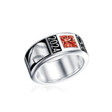 Sterling Silver Personalized Pattern Engraved Birthstone High School College Class Ring