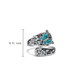Sterling SilverMustard Seed Turtle Ocean Butterfly Dragonfly Turquoise Adjustable  Spoon Ring Spoon Jewelry for Women