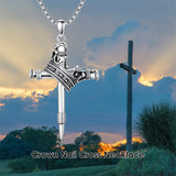 Sterling Silver Lion Semicolon Rose Sunflower Cross Pendant Religious Necklace