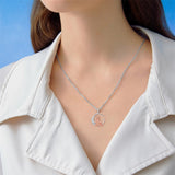 Sterling Silver Fox Moon Pendant Necklace