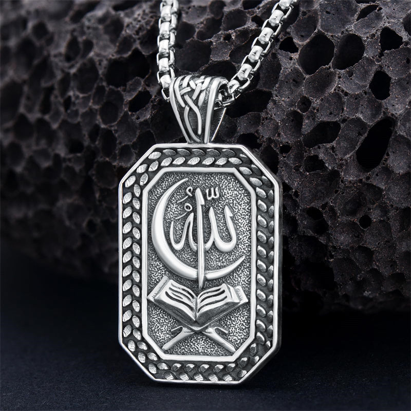 Sterling Silver Islamic Allah Religious Pendant Necklace– romanticwork