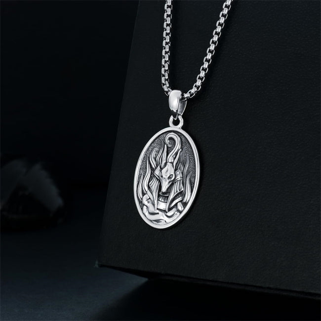 Anubis Necklace 925 Sterling Silver Pendant Jewerly for Men Women Him