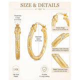 14K Gold Plated Hoop Earrings  Birthday Anniversary Jewelry Gift for Her
