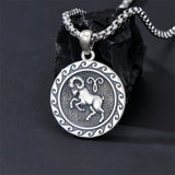Sterling Silver 12 Zodiac Astrology Horoscope Pendant Necklace