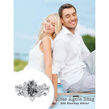 Sterling Silver Pear Oval Kite Heart Hexagon Emerald Coffin Cut Gemstone Engagement Promise Ring Set