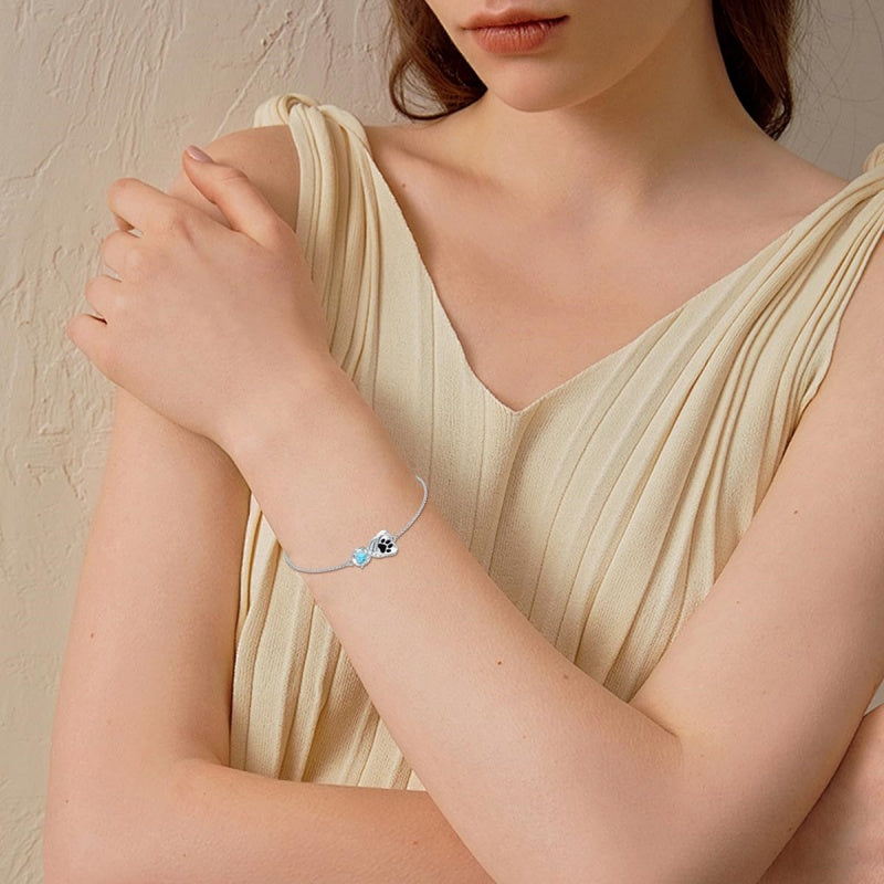 Sterling Silver Heart Urn Bracelet for Ashes Memorial Keepsake Jewelry Gifts for Women